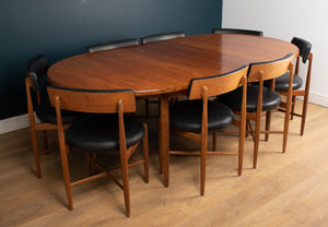 Retro Teak GPlan 1960s Fresco Dining Table & 8 Eight Chairs By Victor Wilkins