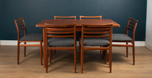 Load image into Gallery viewer, Retro Danish H. Sigh &amp; Søns Møbelfabrik Draw Leaf Extending Dining Table &amp; Six Erling Torvits Sold Teak Chairs