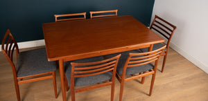 Retro Danish H. Sigh & Søns Møbelfabrik Draw Leaf Extending Dining Table & Six Erling Torvits Sold Teak Chairs