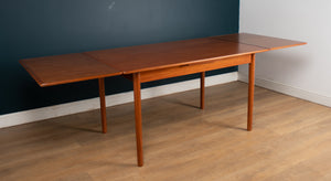 Retro Danish H. Sigh & Søns Møbelfabrik Draw Leaf Extending Dining Table & Six Erling Torvits Sold Teak Chairs