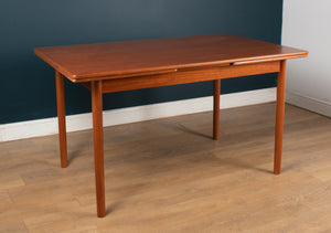 Retro Danish H. Sigh & Søns Møbelfabrik Draw Leaf Extending Dining Table & Six Erling Torvits Sold Teak Chairs