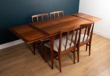 Load image into Gallery viewer, Retro 1960s Solid Afrormosia Draw Leaf Extending Dining Table &amp; 4 Four Chairs by John Herbert for A.Younger