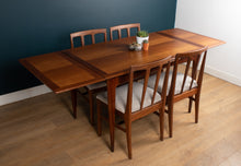 Load image into Gallery viewer, Retro 1960s Solid Afrormosia Draw Leaf Extending Dining Table &amp; 4 Four Chairs by John Herbert for A.Younger