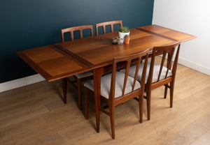 Retro 1960s Solid Afrormosia Draw Leaf Extending Dining Table & 4 Four Chairs by John Herbert for A.Younger