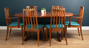 Retro Teak GPlan 1960s Fresco Dining Table & 6 Six Chairs By Victor Wilkins