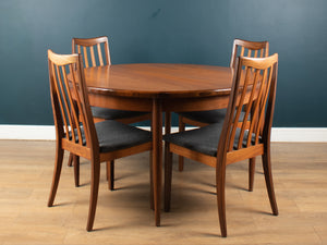 Retro Teak GPlan 1960s Fresco Dining Table & 4 Four Chairs By Victor Wilkins