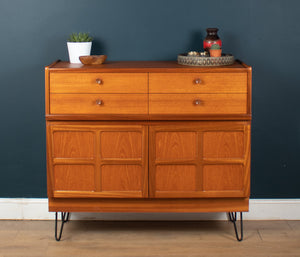 Retro Teak 1960s Nathan Squares Sideboard On Hairpin Legs