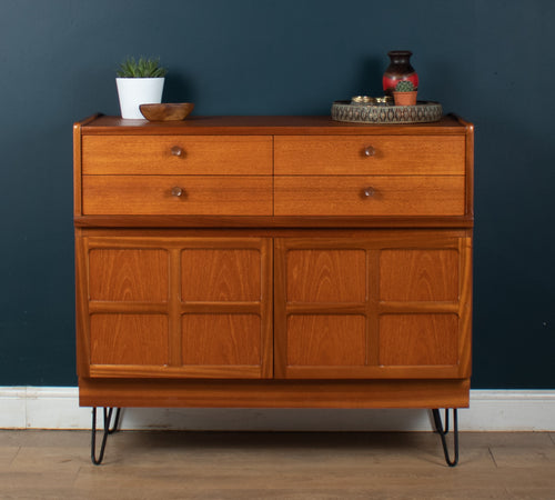 Retro Teak 1960s Nathan Squares Sideboard On Hairpin Legs