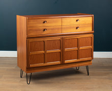 Load image into Gallery viewer, Retro Teak 1960s Nathan Squares Sideboard On Hairpin Legs