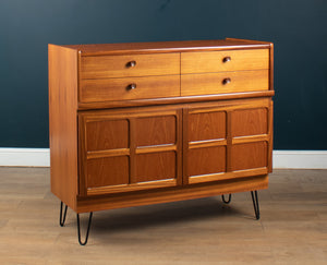 Retro Teak 1960s Nathan Squares Sideboard On Hairpin Legs