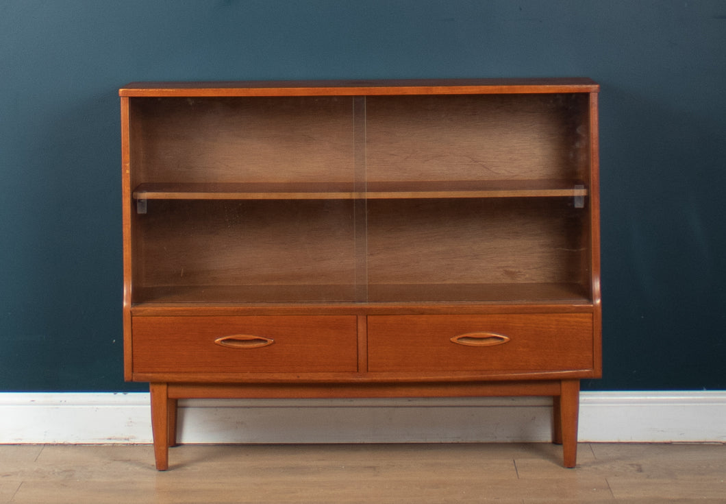 Retro Teak 1960s Jentiuque Mid Century Glazed Bookcase