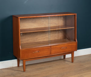 Retro Teak 1960s Jentiuque Mid Century Glazed Bookcase