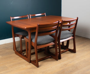 Retro Teak 1960s Portwood Extending Dining Table & 4 Four Chairs