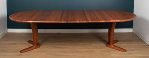 Retro 1960s Long Danish Extending Solid Dining Table in Teak from Dyrlund