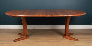 Retro 1960s Long Danish Extending Solid Dining Table in Teak from Dyrlund