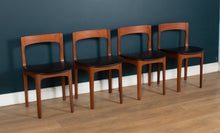 Load image into Gallery viewer, Retro Teak 1960s Round Dining Table &amp; Four Space Saving Chairs By Nathan