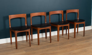 Retro Teak 1960s Round Dining Table & Four Space Saving Chairs By Nathan