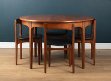 Load image into Gallery viewer, Retro Teak 1960s Round Dining Table &amp; Four Space Saving Chairs By Nathan