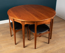 Load image into Gallery viewer, Retro Teak 1960s Round Dining Table &amp; Four Space Saving Chairs By Nathan