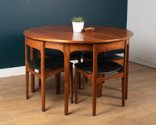 Load image into Gallery viewer, Retro Teak 1960s Round Dining Table &amp; Four Space Saving Chairs By Nathan