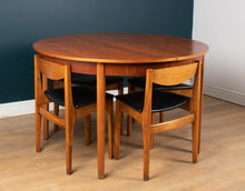 Load image into Gallery viewer, Retro Teak 1960s Space Saving Dining Table &amp; Six Chairs