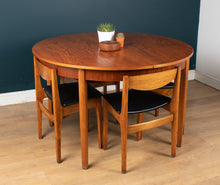 Load image into Gallery viewer, Retro Teak 1960s Space Saving Dining Table &amp; Six Chairs