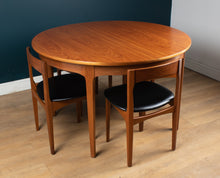 Load image into Gallery viewer, Retro 1960s Teak Round Dining Table &amp; Four Space Saving Chairs By Nathan