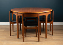 Load image into Gallery viewer, Retro 1960s Teak Round Dining Table &amp; Four Space Saving Chairs By Nathan