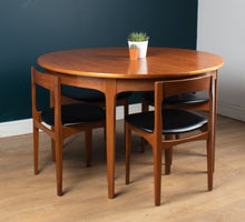 Load image into Gallery viewer, Retro 1960s Teak Round Dining Table &amp; Four Space Saving Chairs By Nathan