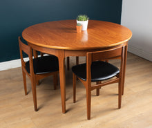 Load image into Gallery viewer, Retro 1960s Teak Round Dining Table &amp; Four Space Saving Chairs By Nathan