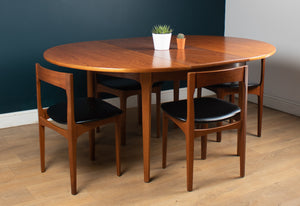 Retro 1960s Teak Round Dining Table & Four Space Saving Chairs By Nathan