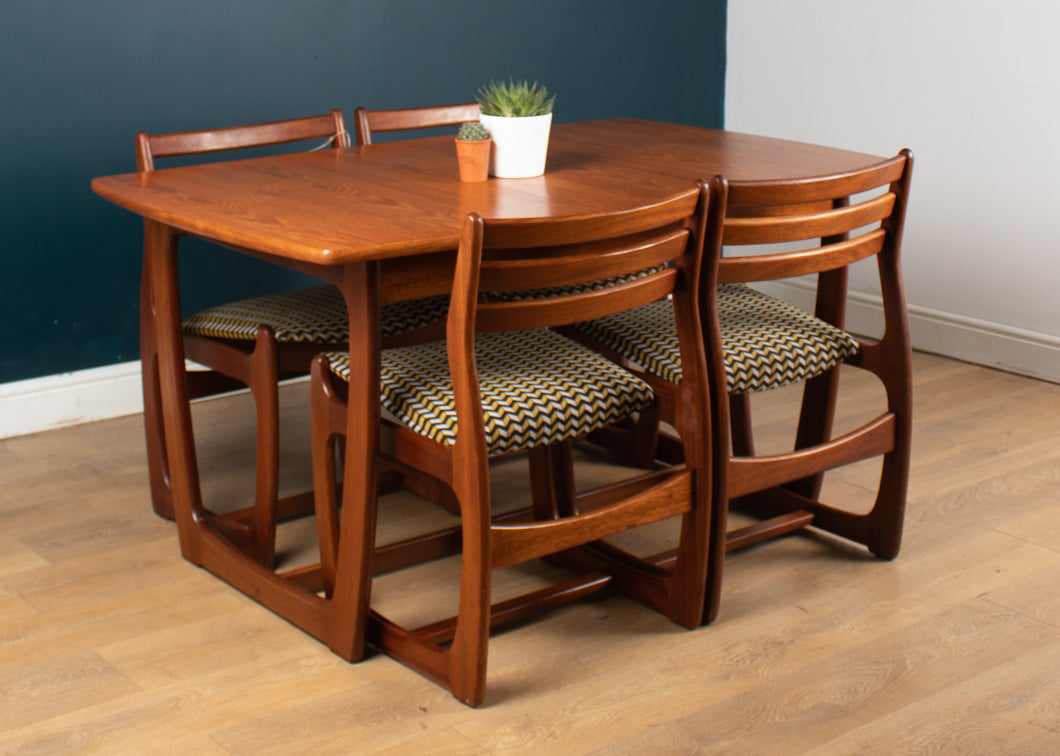 Retro Teak 1960s Portwood Extending Dining Table & 4 Four Chairs