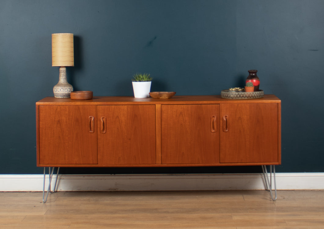 Long Restored Teak Retro 1960s G Plan Fresco Sideboard On Hairpin Legs