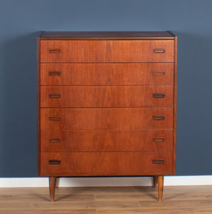 Retro Teak 1960s Danish Mid Century Chest Of Drawers