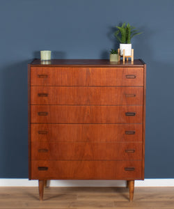 Retro Teak 1960s Danish Mid Century Chest Of Drawers