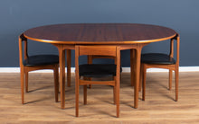 Load image into Gallery viewer, Retro 1960s Teak Round Dining Table &amp; Four Space Saving Chairs By Nathan