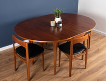 Load image into Gallery viewer, Retro 1960s Teak Round Dining Table &amp; Four Space Saving Chairs By Nathan