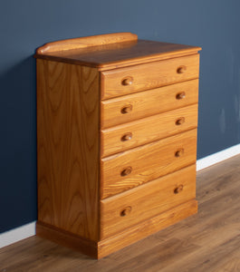 Vintage Solid Ash Jentique Tall Chest Of Drawers