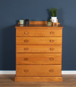 Vintage Solid Ash Jentique Tall Chest Of Drawers