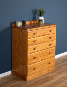 Vintage Solid Ash Jentique Tall Chest Of Drawers