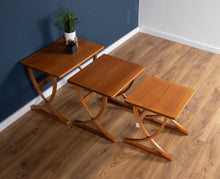 Load image into Gallery viewer, Retro Teak 1960s Nathan Nest Of Three Side Coffee Tables