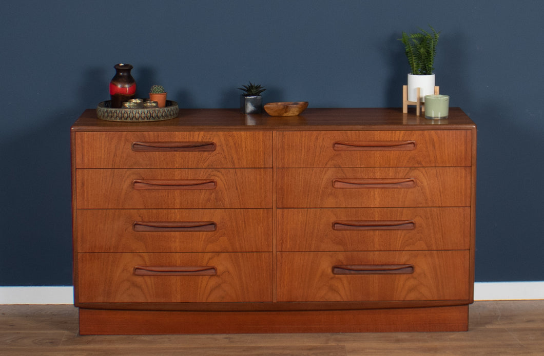 Retro Teak 1960s G Plan Fresco 8 Drawer Chest Of Drawers Sideboard