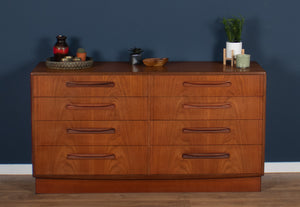 Retro Teak 1960s G Plan Fresco 8 Drawer Chest Of Drawers Sideboard