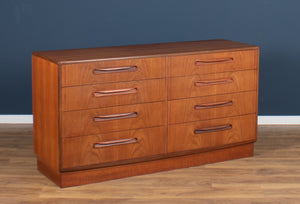 Retro Teak 1960s G Plan Fresco 8 Drawer Chest Of Drawers Sideboard