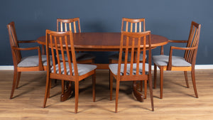 Retro Teak 1960s Mid Century Dining Table & 6 Chairs By G Plan Victor Wilkins