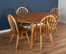 Load image into Gallery viewer, Blonde Ercol 384 Windsor Drop Leaf Table And Four 4 Model 400 Kitchen Chairs