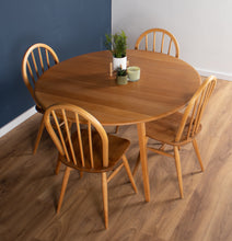 Load image into Gallery viewer, Blonde Ercol 384 Windsor Drop Leaf Table And Four 4 Model 400 Kitchen Chairs