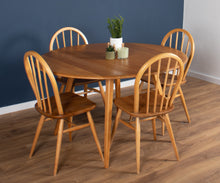 Load image into Gallery viewer, Blonde Ercol 384 Windsor Drop Leaf Table And Four 4 Model 400 Kitchen Chairs